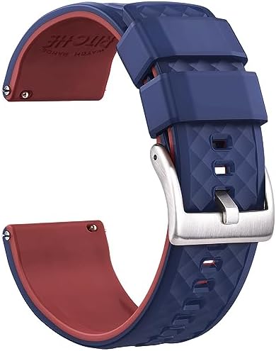 Ritche Christmas Gift Silicone Watch Bands 18mm 20mm 22mm 24mm Quick Release Rubber Watch Bands for Men, White Elephant Gifts