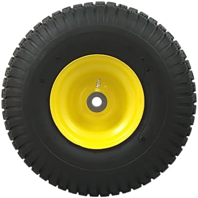 Marastar 15x6.00-6 Pneumatic, OEM Like Replacement Front Tire and Wheel Assembly, Compatible with John Deere Mowers, Turf Saver, 4PR Tube-Type Tire