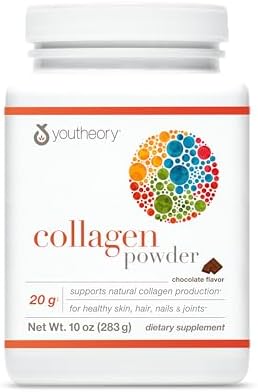 Youtheory Collagen Powder, 20g, Unflavored, 10 oz, 12-Day Supply