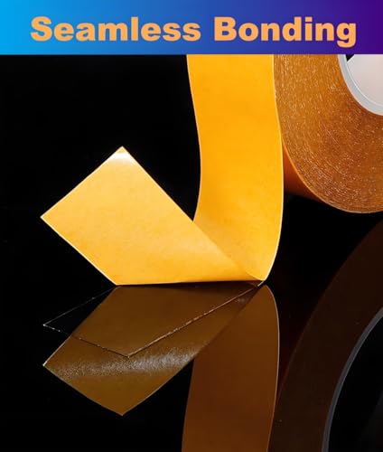 Ultra-Thin Clear Double Sided Tape Heavy Duty 2-Inch x 50 Feet Two Sides Strong Stick Mounting Adhesive Tape for Arts & Crafts, Fix Carpet