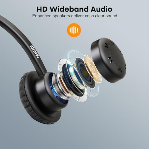 MAIRDI Phone Headset with Microphone Noise Canceling, Telephone Headset for Call Center, Office Headset with RJ9 & 3.5mm Jack for Landline Deskphone Cell Phone PC Laptop, Work for Polycom Avaya