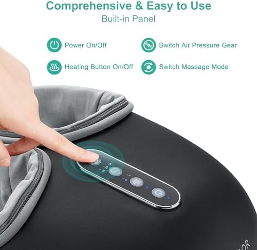 Medcursor Foot Massager with Heat - Shiatsu Feet Massage Machine Delivers Relief for Tired Muscles & Plantar, Deep Kneading Therapy