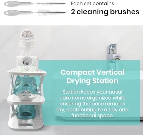 Premium Countertop Caddy Organizer for Navage Nasal Irrigation System - 3-Tier Storage for Nose Cleaning Supplies, Detachable Tray, Sleek Design - Nasal Care Accessories (Caddy Only)