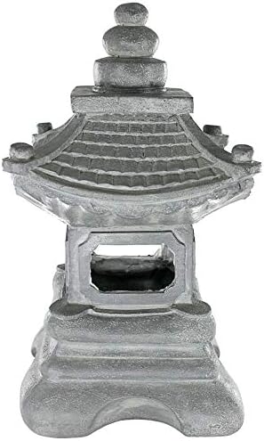 Design toscano ng29870 asian decor pagoda lantern indoor/outdoor statue, 11 inches wide, 11 inches deep, 17 inches high, handcast polyresin, two tone stone finish