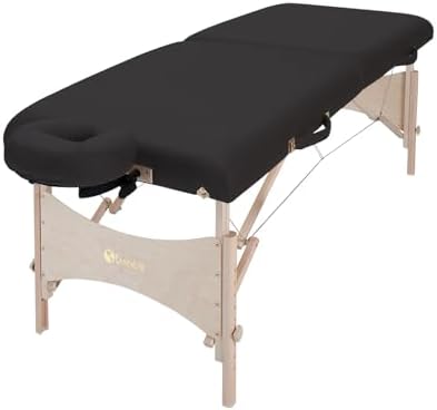EarthLite Harmony DX Portable Massage Table Package, Includes Table + Face Cradle + Carrying Case, 30" x 73, Black
