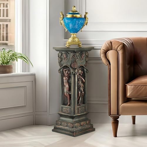 Design Toscano KY992 Chatsworth Manor Neoclassical Pedestal Column Plant Stand, Antique Stone