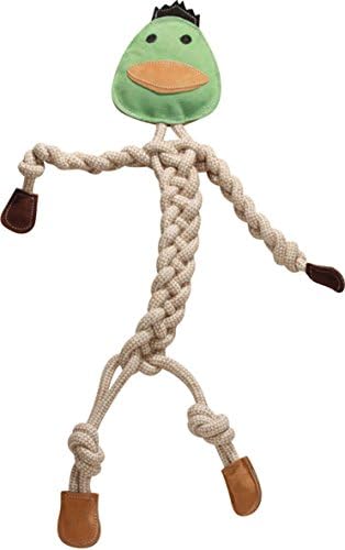 HuggleHounds Natural Rope Knottie - Leather Dog Toys for Aggressive Chewers, All Natural Cotton, Interactive Leather Toy for Small or Large Dog Breeds, Tough & Durable Chew Toy - Stuey Sock Monkey