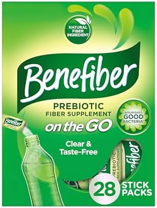 Benefiber On The Go Prebiotic Fiber Supplement Powder for Digestive Health, Daily Fiber Powder