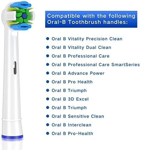 Schallcare Replacement Brush Heads Compatible with Oral B Braun Electric Toothbrush - Floss Toothbrush Head Fits for Oral B Pro 1000 Genius Smart