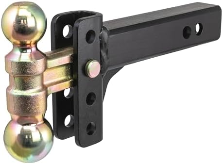 Slim Adjustable Channel Mount with Dual Ball (2" Shank, 10K, 3-3/4" Drop)