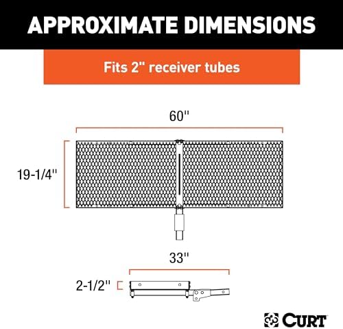 CURT 18109 Tray-Style Trailer Hitch Cargo Carrier, 500 lbs. Capacity, 60-Inch x 19-1/4-Inch, Fits 2-Inch Receiver