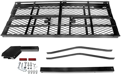 500 Lbs Heavy Duty Hitch Mount Cargo Carrier 60" x 24" x 14.4" Folding Cargo Rack Rear Luggage Basket Fits 2" Receiver for Car SUV Camping Traveling