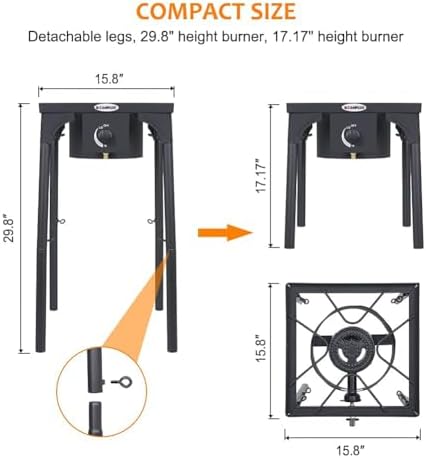 Camplux Camping Stove 2 Burners, Propane Burner 260,000 BTU, Heavy Duty Gas Stoves for Outdoor Cooking
