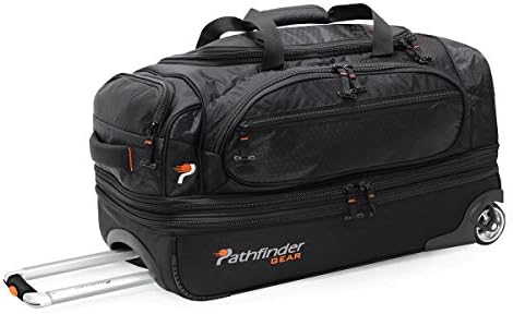Pathfinder Gear 26 Inch Rolling Drop Bottom Duffel, Black, One Size