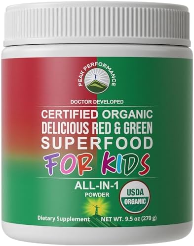 Kids Greens + Reds Superfood Powder. Best Tasting Organic Vegan Super Food | Green and Red Superfoods Juice Powder Supplement for Children with 25+
