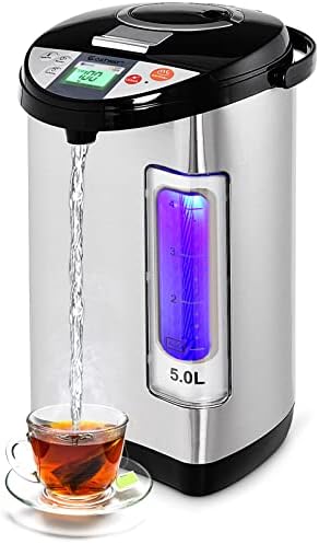 COSTWAY Instant Electric Hot Water Boiler and Warmer | 5-Liter LCD Water Pot with 5 Stage Temperature Settings, Safety Lock to Prevent Spillage