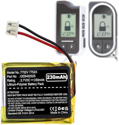 Nzzz GEB402025 Battery fits Viper 7752V 7351V 7351P, Clifford 7752X 7351X 7752V, Python 7752P 7754P