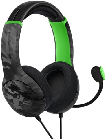 PDP Gaming AIRLITE Xbox Headset with Noise-Cancelling Microphone, Licensed Microsoft Series X|S, Xbox One Accessories, PC/Windows 10/11, Lightweight Wired Power Stereo headphones - Black