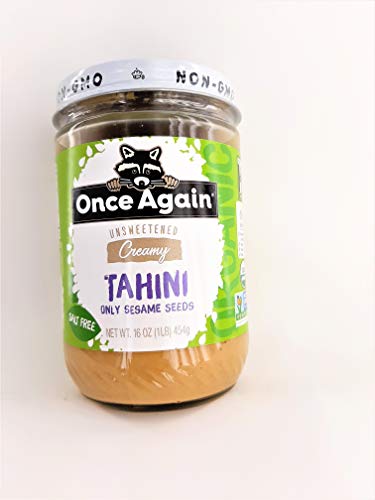 Once Again Natural Sesame Tahini - Salt Free, Unsweetened - 16 oz Jar, Packaging May Vary