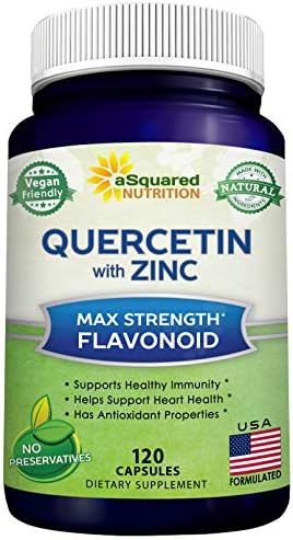 Quercetin with Zinc Supplement - 1000mg Per Serving - 120 Capsules