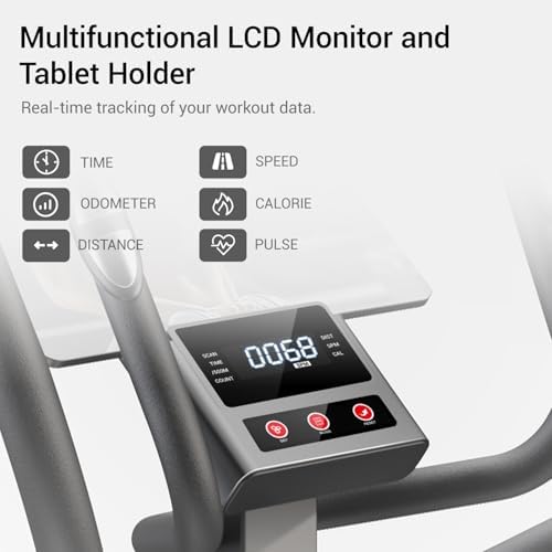 Elliptical Exercise Machine with 15.5''-17'' Stride & Heart Rate Grips,Ultra Silent Magnetic Elliptical Machine for Home with 16 Levels Resistance and LCD Monitor,400 LBS Weight Capacity