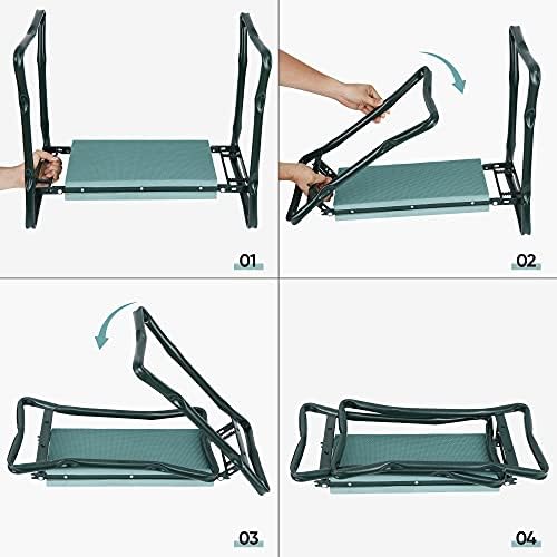 Folding Garden Kneeler Bench, Heavy Duty Garden Stool Kneeling Pad, Bench Seat for Kneeling to Prevent Knee Pain