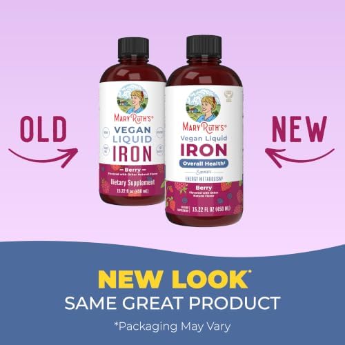 MaryRuth's Liquid Iron Supplement for Women Men & Kids, 15.22 Fl Oz, Vegan