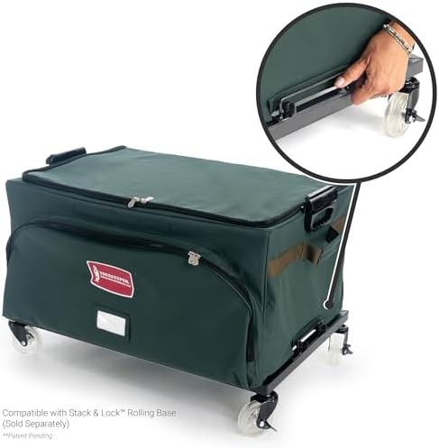 (Green Christmas Ornament Storage Box with Dividers) - Deluxe Ornament Keeper - Holds 72 Ornaments up to 4 Inches in Diameter | 3 Removable Trays with Separators | Acid-Free Fabric Lining
