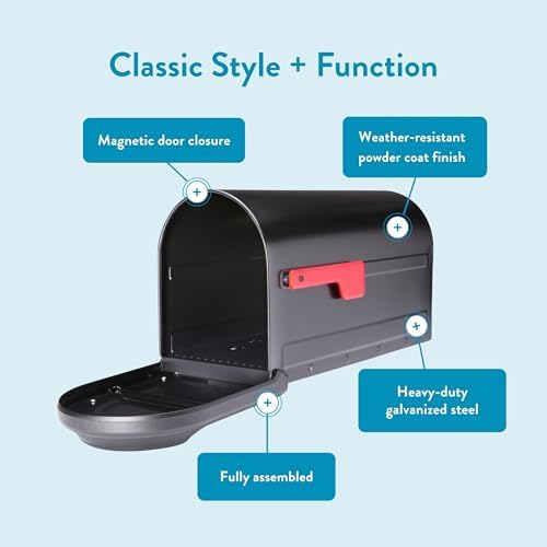 Architectural Mailboxes Barrington Post Mount Mailbox, Black