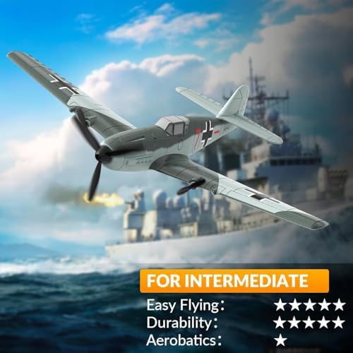 volantexrc RC Plane, 3 Channel Remote Control Plane for Beginners & Adults | Spitfire Fighter RTF, 6-Axis Gyro, 2.4GHz Radio Controlled Aircraft, Easy to Fly