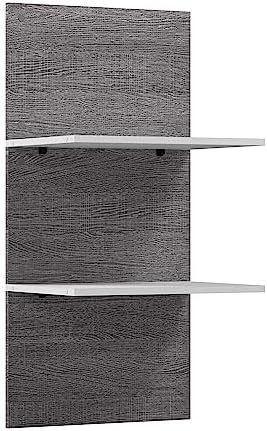 Bestar Cielo Floating Shelves, 20-inch Bark Gray and White Wardrobe Shelving for Walk-in Closet, Bedroom, Guest Room