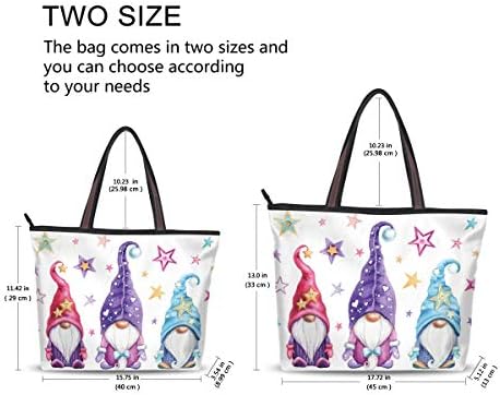 Watercolor Magic Gnomes Stars Handbags and Purse for Women Tote Bag Large Capacity Top Handle Shopper Shoulder Bag