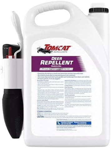 Tomcat Repellents Deer Repellent, 1 gal. | Also Repels Rabbits, Ready-to-Use, Protects Landscapes and Gardens, Contains Essential Oils