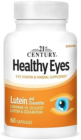 21st Century Healthy Eyes Lutein & Zeaxanthin Capsules, Vision, 60 Count | Advanced Eye Vitamin with Lutein & Zeaxanthin Plus an Antioxidant Formula