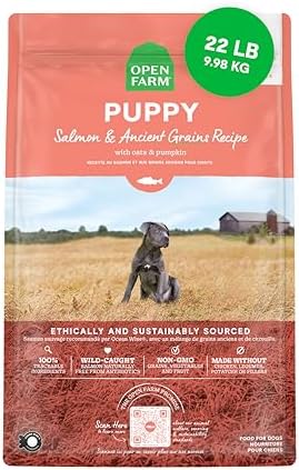 Open Farm Ancient Grains Dry Puppy Food, Chicken & Salmon Kibble, 4lb Bag