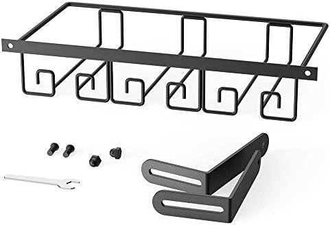Under Shelf Wine Glass Holder - Black, Stemware Rack for Cabinet, Holds Multiple Glasses
