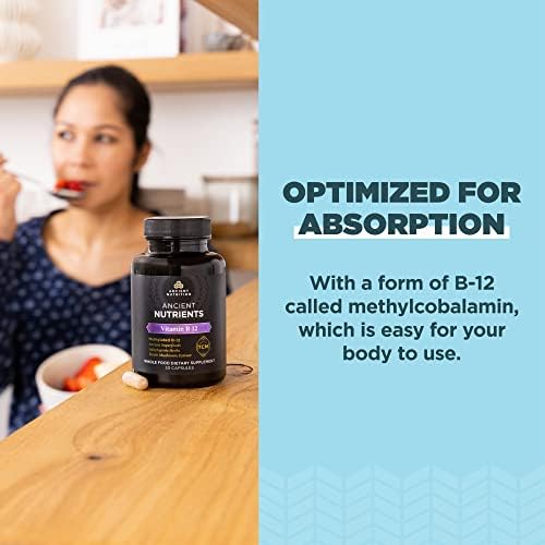 Ancient Nutrition Methylated Vitamin B12 Supplement, Supports Energy | Supports Energy Metabolism and Nervous System Health, Adaptogenic Herbs