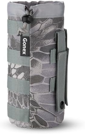Gonex MOLLE Bottle Pouch, Drawstring Water Bottle Holder | 900D Oxford, Mesh Bottom, Fits MOLLE Packs & Vests, Flexible Height, Holds Bottles or Umbrellas