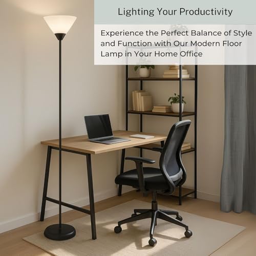 Mary Floor Lamp by Light Accents – Standing Lamp for Living Rooms – Torchiere Pole Light – LED-Compatible Floor Lamp – Modern Bedroom