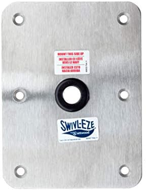 Swivl-Eze attwood SP-67739 Swivl-Eze Lock'N-Pin Stainless Steel 7-Inch x 7-Inch Non Threaded Boat Seat Pedestal Base | Non-threaded for 3/4 in pin socket, needs 2-3/4 in mounting hole, satin finish, exceeds ABYC standards, Type B rating