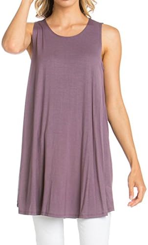Women's Rayon Span Tank Top Tunic-Solid