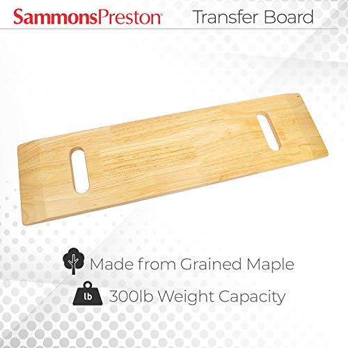 Sammons Preston Transfer Board with Slots, Geriatric Transfer Tool for Elderly, Handicapped, & Disabled Individuals