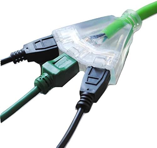 12/3 10 ft Extension Cord 3 Prong Grounded Plug 12 Gauge Extension Cord 10 ft Lighted Indoor Outdoor SJTW Heavy Duty 12 Gauge 10 feet Extension