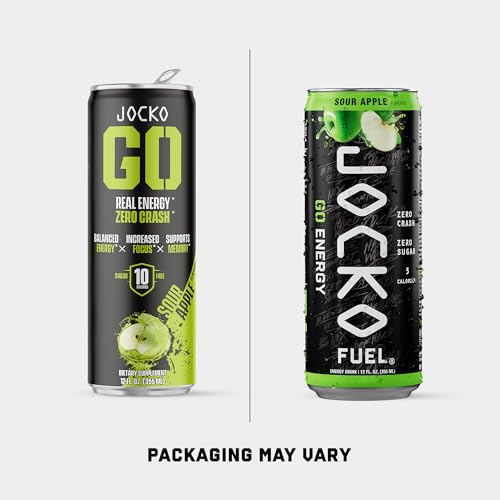 Jocko Fuel GO Energy Drinks, Sour Apple, 12 oz | 12 Pack