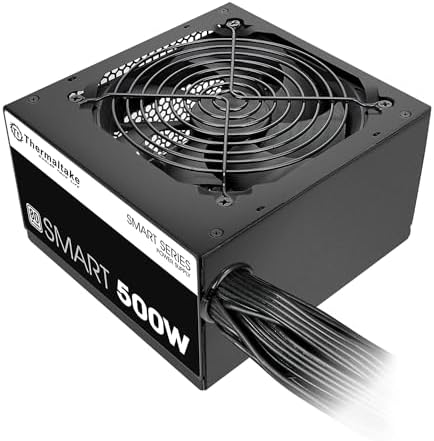 Thermaltake Smart 500W 80+ White Certified PSU, Continuous Power with 120mm Ultra Quiet Cooling Fan, ATX 12V V2.3/EPS 12V Active PFC Power Supply PS-SPD-0500NPCWUS-W