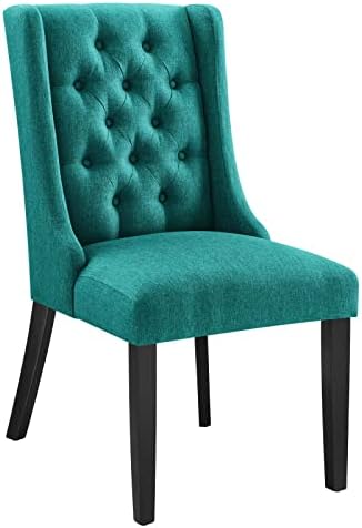 Modway Baronet Modern Tufted Upholstered Fabric Parsons Kitchen and Dining Room Chair in Beige