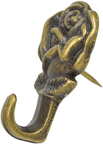 The Hillman Group 122292 Rose Push Pin Hanger, Antique Brass