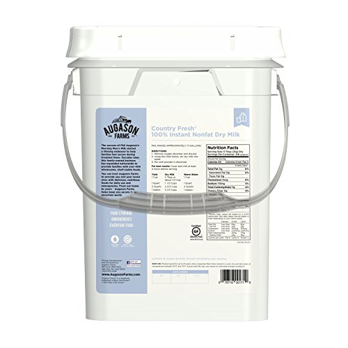 Augason Farms Country Fresh Instant Nonfat Dry Milk Powder | 39 Servings, 20 Year Shelf Life, Gluten Free