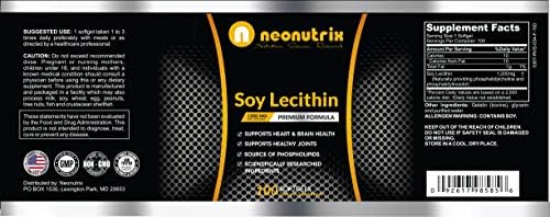 Neonutrix Soy Lecithin 1200mg - Heart & Immune Support - 100 Softgels