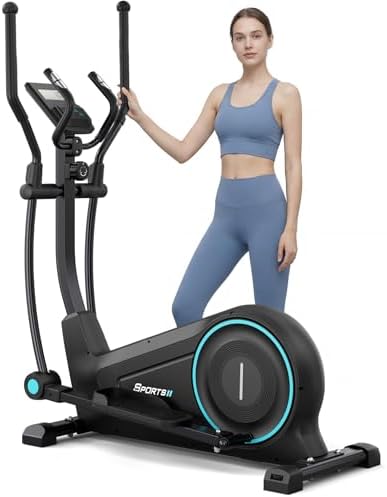 Dripex Elliptical Machine, Hyper-Quiet Magnetic Elliptical for Home | Ultra-Smooth Elliptical Exercise Machine, 15.3" Stride, 16-Level Resistance, 265 LB Capacity, 17.6 LBS Flywheel, Pulse Sensor